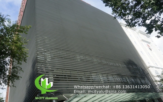 louvre solar Arquitetônico Aerofoil perfil louver de alumínio com forma oval para parede cortina de fachada
