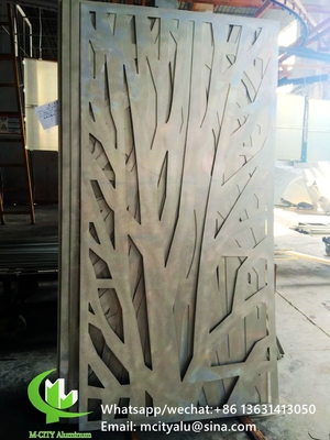 tela de corte de alumínio com vários padrões de design painel de corte a laser para janela de fachada de varanda