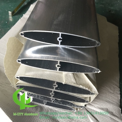 100 mm Horizontal Pantalão de sol fixo Arquitetônico Pantalão de alumínio de perfil aerodinâmico para parede de cortina de fachada