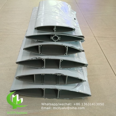 revestido de pó Arquitetura Aerofoil perfil de alumínio persiana de forma oval para parede cortina fachada
