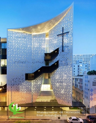 Folha de ecrã cnc oca de alumínio com padrão redondo para decoração doméstica, hotel ou edifício comercial