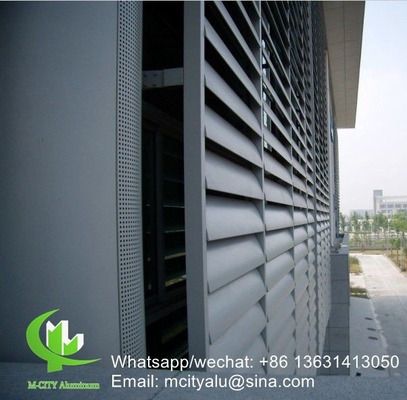 400 mm Metal Alumínio persiana solar persiana aerófila persiana de alumínio de forma oval para parede de cortina de fachada