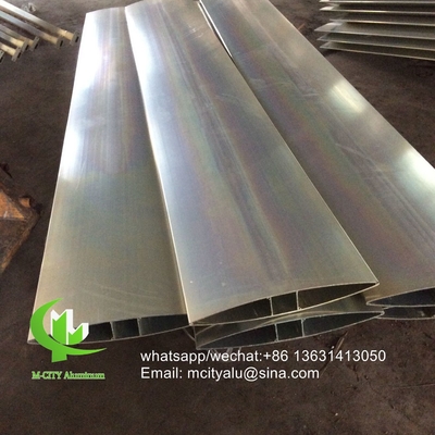 250 mm Arquitetura Aerofoil perfil de alumínio lâmina de louva com forma oval para parede cortina fachada