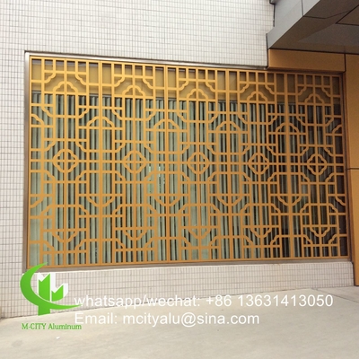 Painel de metal de alumínio perfurado corte a laser painel de fachada decoração de casa padrões de árvore