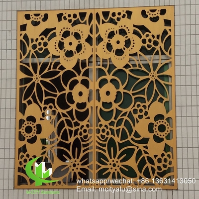 Ecrã de janela exterior Painel perforado de alumínio para painel de parede com folha de metal de 3 mm com padrão de suporte redondo
