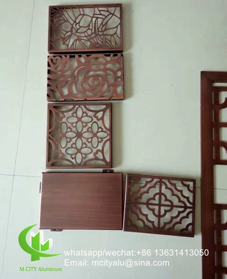 Ecrã laser CNC painel de revestimento de alumínio metálico de 2,5 mm perfurado para parede de cortina com cor de latão