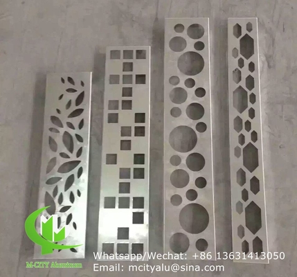 Folha de alumínio gravada para varanda com folha de metal de 3 mm de cor cinzenta