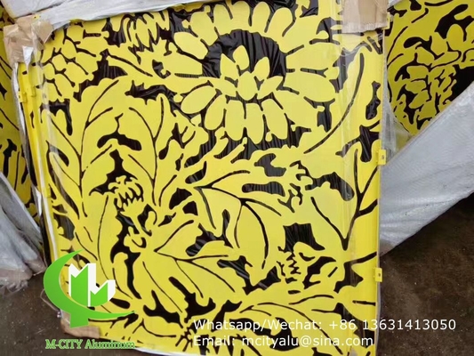 tela laser CNC de estilo flor Perforado 2,5 mm painel de revestimento de alumínio metálico para parede de cortina