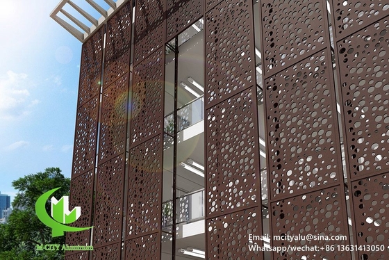 Painel de parede de alumínio para revestimento de fachada de tela Painel de parede com tela de corte a laser de espessura 2 mm
