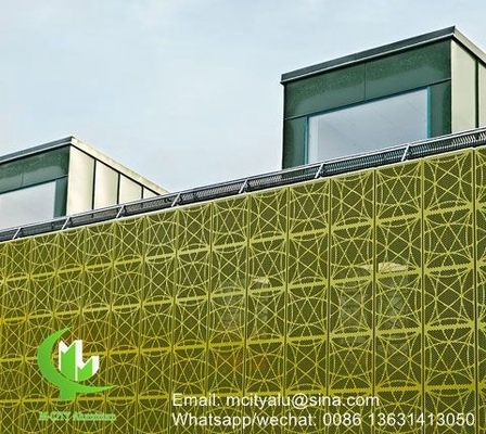 Cortar a laser Painel perforado de alumínio para parede de cortina painel de parede de revestimento de fachada com espessura de 2 mm