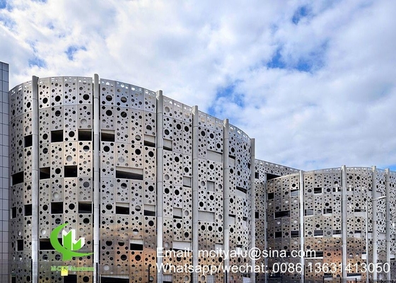 Painel decorativo perforado de alumínio para revestimento de fachada de parede de cortina, painel de parede com tela perforada de espessura 2 mm