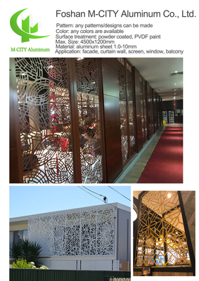 China Alumínio tela de privacidade CNC corte a laser painel decorativo fachada painel de parede painel revestimento