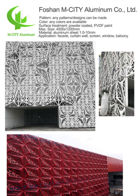 China Alumínio tela de privacidade CNC corte a laser painel decorativo fachada painel de parede painel revestimento
