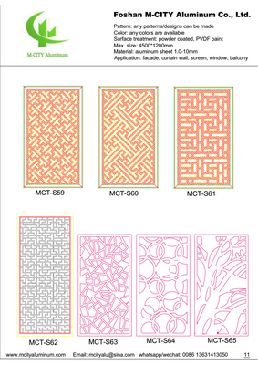Painel de corte a laser cnc perfurado de alumínio Painel de revestimento de alumínio metálico folha de painel esculpida gravada para fachada