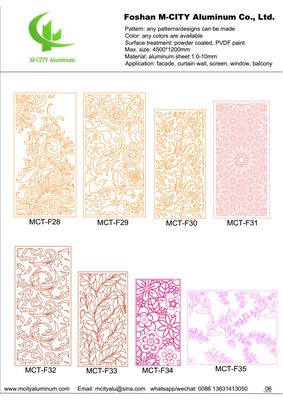 China fábrica super resistente revestido de pó de alumínio CNC corte a laser painel decorativo para fachada painel de parede painel revestimento