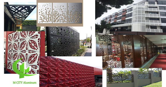 Painel de corte a laser cnc perfurado de alumínio Painel de revestimento de alumínio metálico folha de painel esculpida gravada para fachada