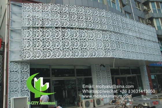 Painel de revestimento perfurado de alumínio metálico com perforação de padrões de arte utilizada para fachada de edifícios