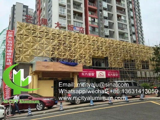 Painel de revestimento perfurado de alumínio 3D para parede de cortina de fachada de revestimento de parede com design oco para uso externo