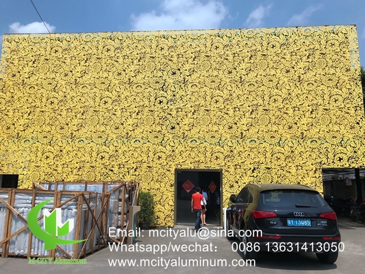 Painel de revestimento perfurado de alumínio metálico com perforação de padrões de arte utilizada para fachada de edifícios