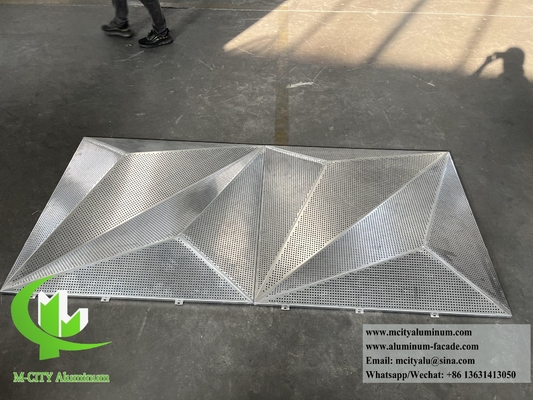 Sistema de perfuração de fachada de revestimento de alumínio em chapa de metal 3D para decoração exterior