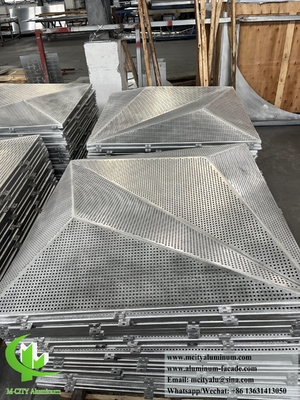 Sistema de perfuração de fachada de revestimento de alumínio em chapa de metal 3D para decoração exterior