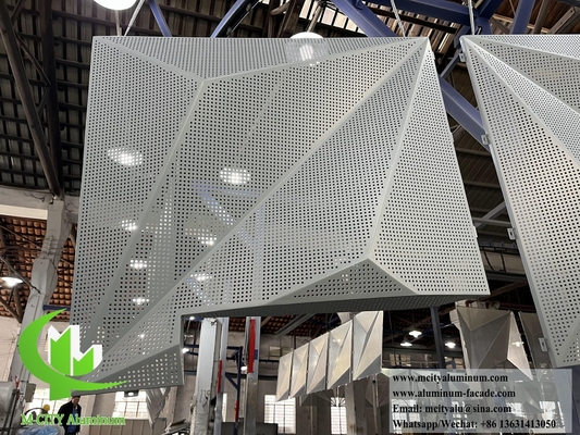 3D revestimento de alumínio fachadas perfuradas sistema de fachadas de metal