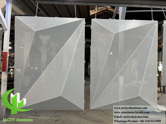 3D revestimento de alumínio fachadas perfuradas sistema de fachadas de metal