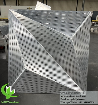 Revestimento Metálico Tela de Alumínio Perforada Feita sob Encomenda Para Decoração de Parede de fachada Forma 3D