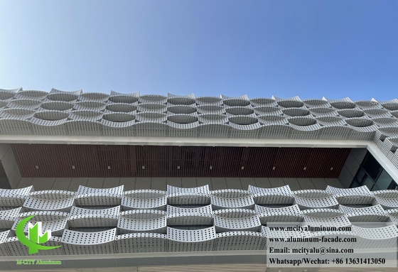 Revestimento Externo Ecrã de Metal de Alumínio Sistema de fachada PVDF Forma 3D