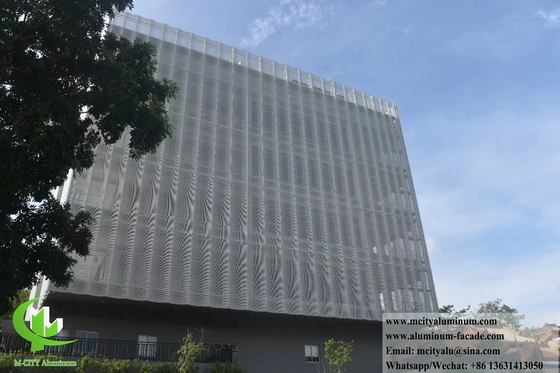 Sistema de fachada de metal de perfuração Painel de revestimento de parede de alumínio para decoração Forma curva
