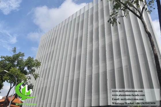 Arquitetura de fachadas metálicas de alumínio revestimento painel de perfuração folha