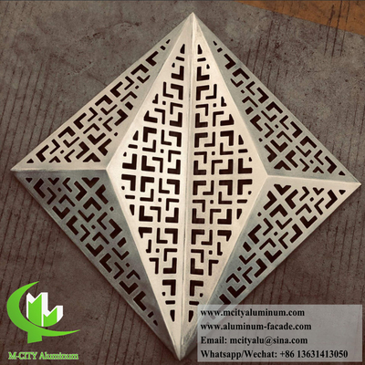 3D Metal revestimento painéis de alumínio com padrões de corte CNC decoração exterior
