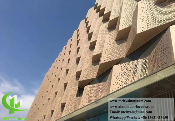 Painel de revestimento de alumínio 3d com folha de metal de espessura de 3 mm com padrão perfurado