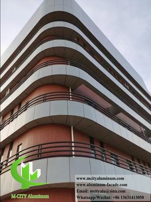 Projeto de fachadas metálicas exteriores, revestimento de parede, decoração de painéis sólidos de alumínio