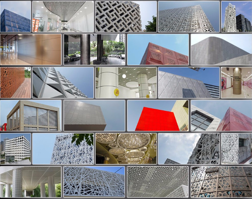Ecrã de privacidade exterior feito sob encomenda painel sólido painel perforado de alumínio para painel de parede