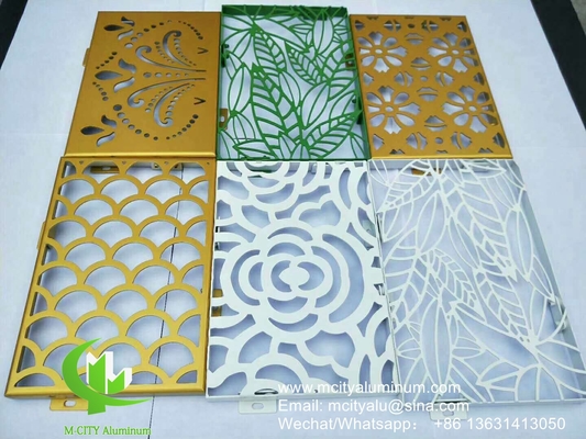 Painel de revestimento por perfuração de alumínio metálico com padrões de arte perfuração utilizada para fachada de edifícios