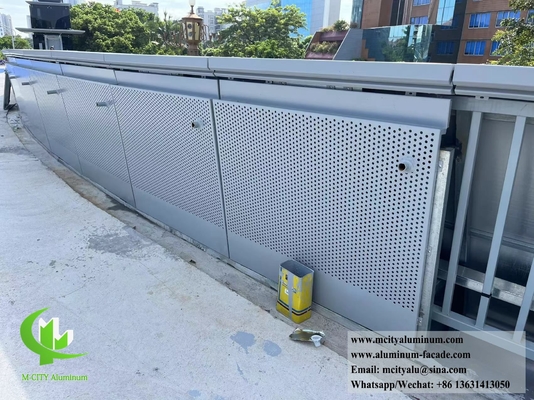 Painel de revestimento de fachada de folha de alumínio de tela perfurada metálica