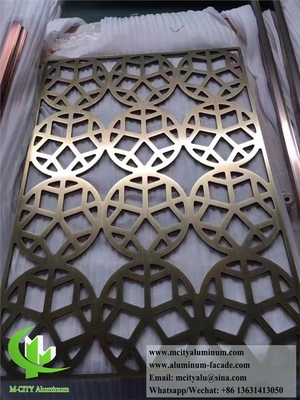 Tela de alumínio de chapa de metal cortada a laser para decoração de divisores de espaçamento