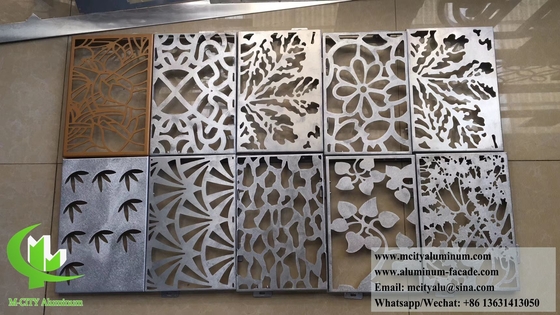 Tela de alumínio de chapa de metal cortada a laser para decoração de divisores de espaçamento