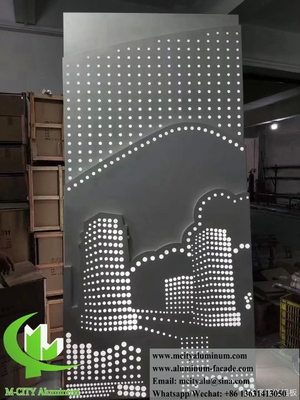 Ecrã de corte a laser de coluna de alumínio revestido com luz LED