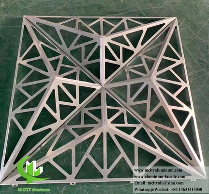 Revestimento de parede de metal de forma 3D Folha de alumínio de corte CNC painel de parede feito sob medida