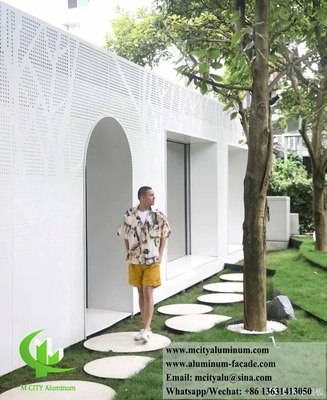 Folha de perforação de alumínio branco revestida em pó de tela metálica externa