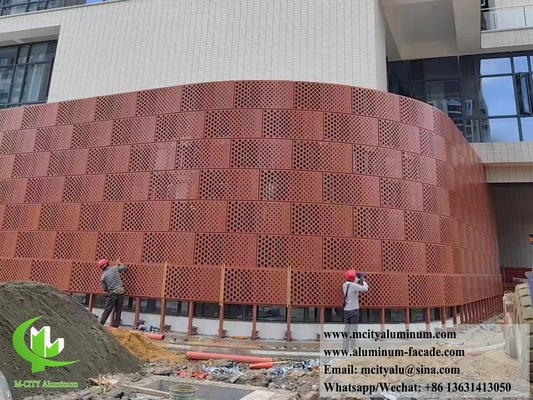 Painéis de revestimento de alumínio sólido com padrões de perfuração revestimento PVDF