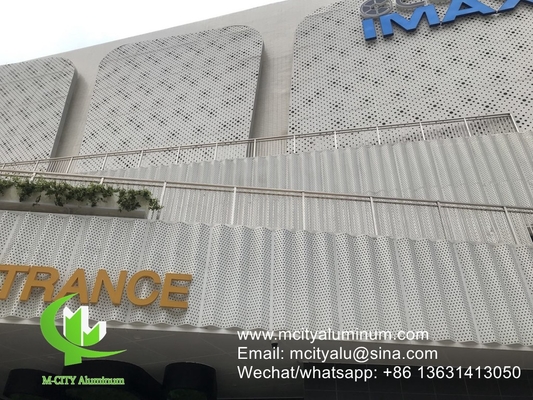 painel de fachada exterior Painel de alumínio perfurado para painel de parede com folha de metal de 3 mm com padrão de suporte redondo
