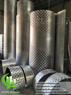 Coluna de metal revestimento painéis de alumínio padrão perfurado com luz LED