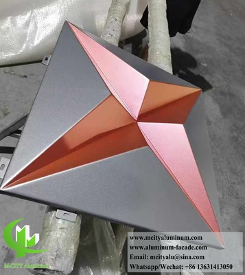 Revestimento de parede de metal de forma 3D Folha de alumínio de corte CNC painel de parede feito sob medida