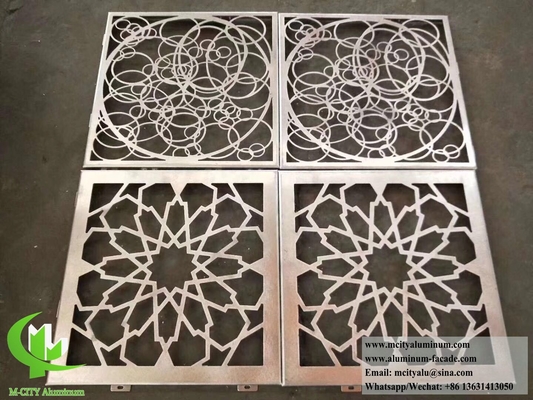 Ecrã de metal de corte a laser Painel de alumínio sólido com padrão oco