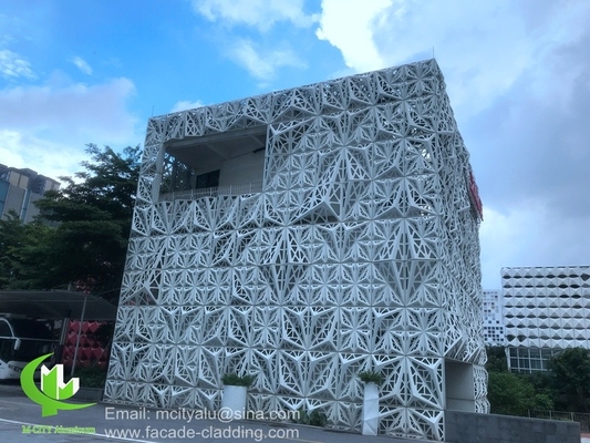 Revestimento de fachada 3D perfurado de alumínio metálico de 3 mm para revestimento exterior de fachada
