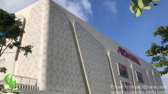 de cor dourada Revestimento de fachada perfurado de alumínio metálico para revestimento exterior de fachada