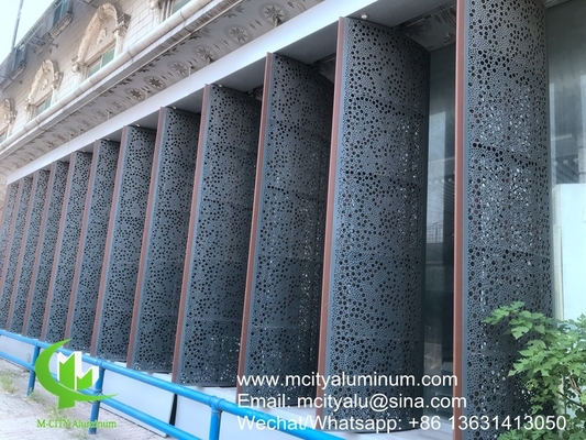 PVDF Padrões perfurados de alumínio metálico utilizados para decoração de fachadas de edifícios